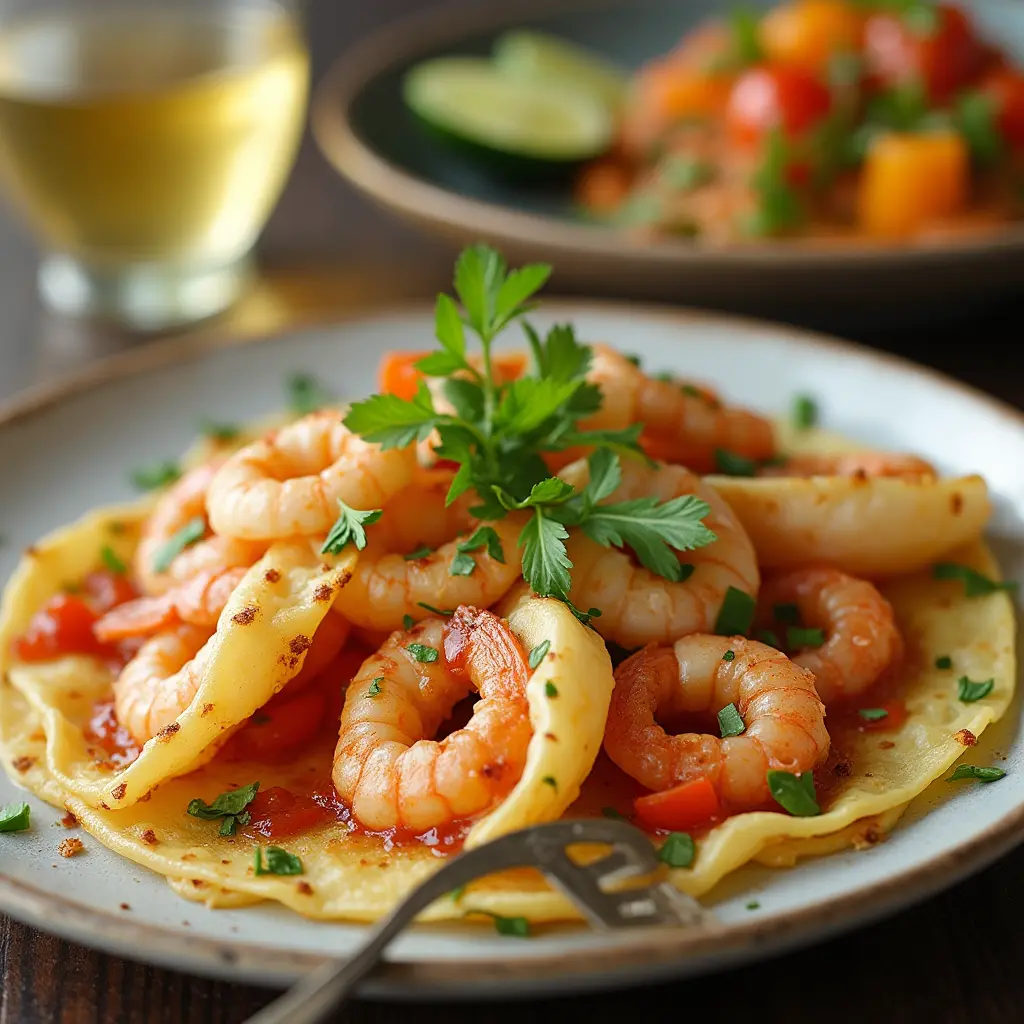 Cajun Shrimp Crepes